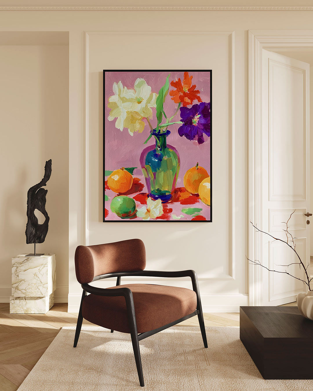 Kleurrijke bloemenvorm Kunstwerk