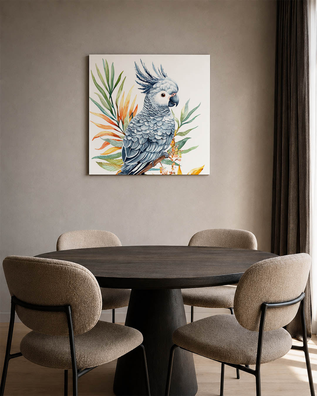 Papegaai met bladeren Kunstwerk