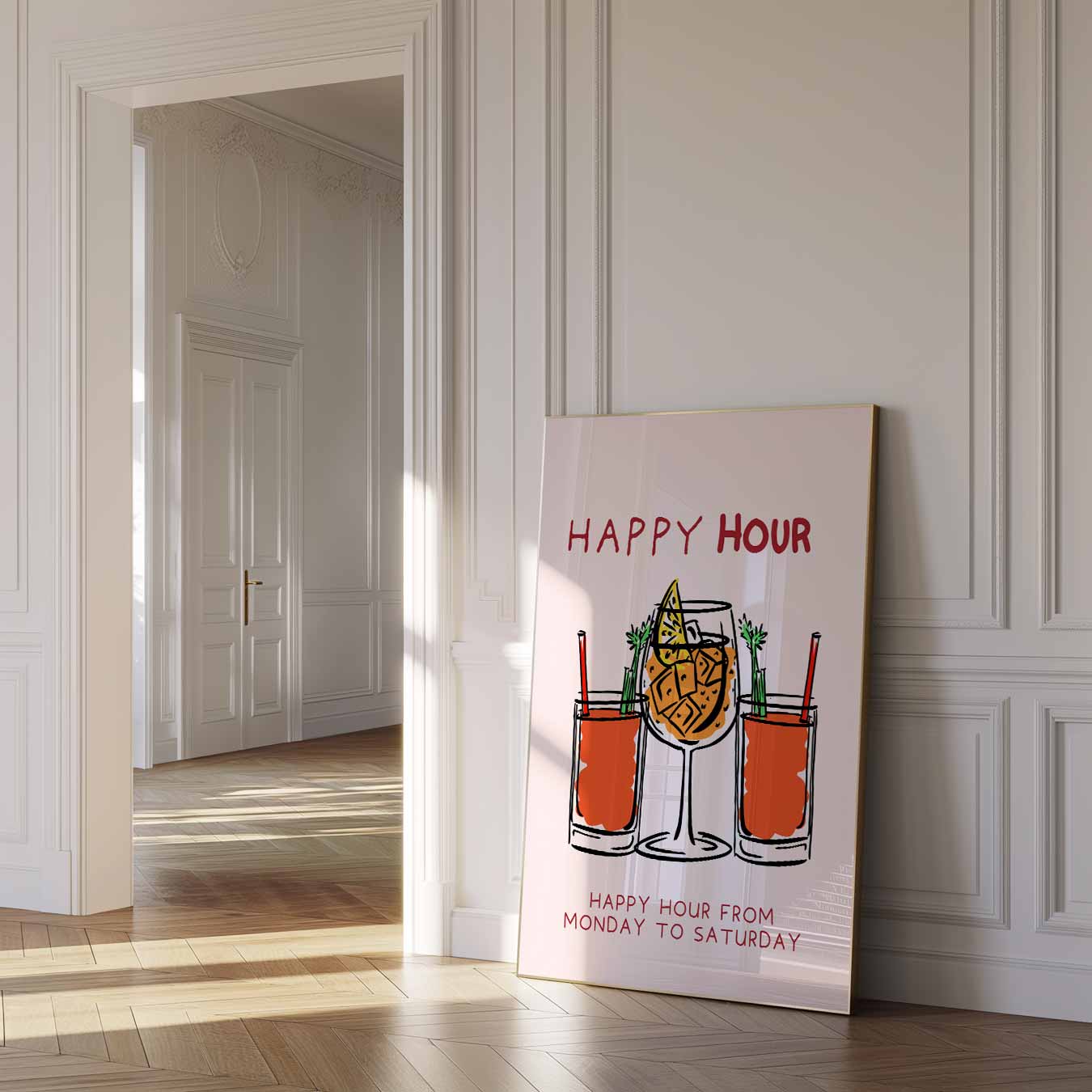 Happy Hour Cocktails Poster-WallArtistic