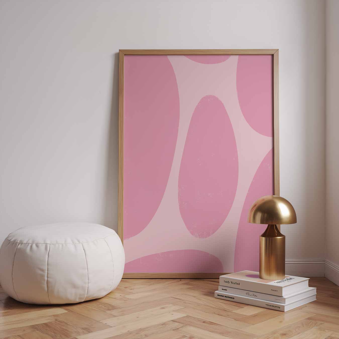Roze Organische Vormen Poster-WallArtistic