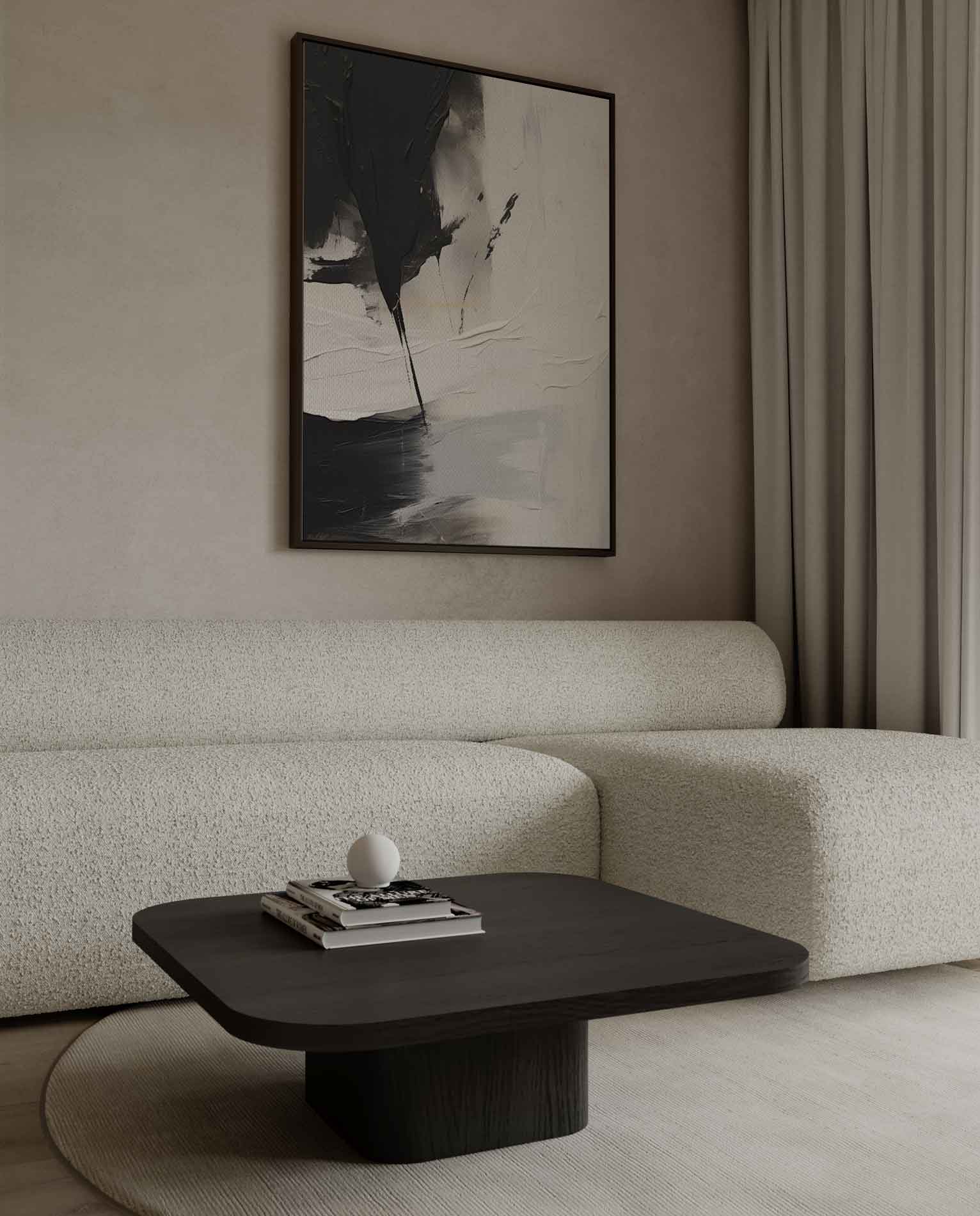 Eclips in Monochroom Kunstwerk-canvas-dibond-plexiglas-wanddecoratie-WallArtistic