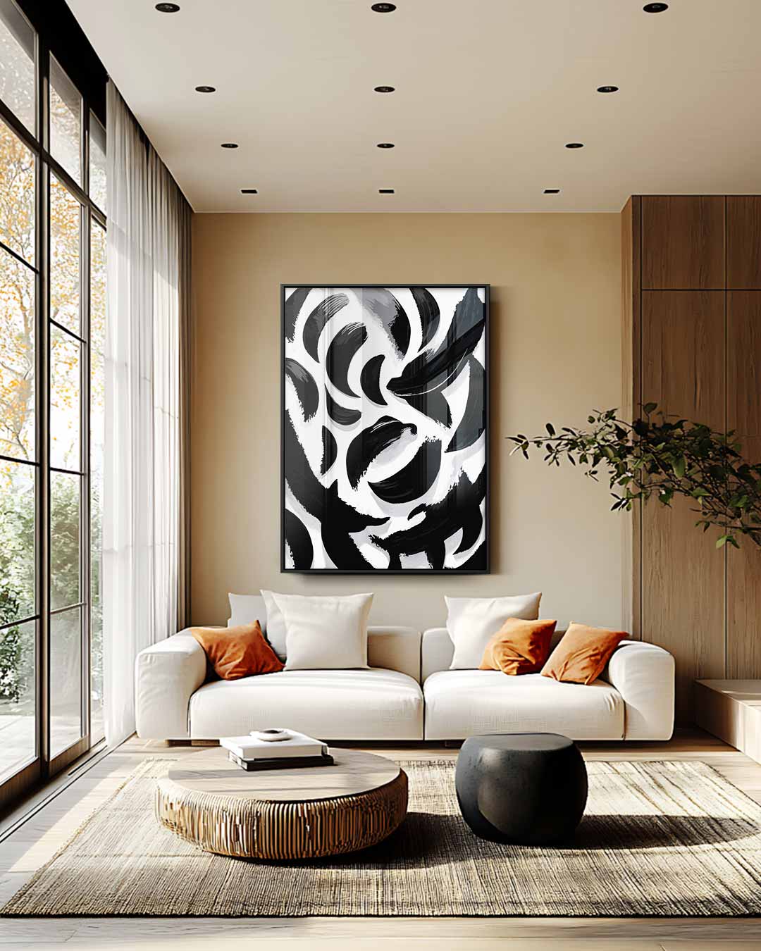 Dans van Zwart en Wit Kunstwerk-canvas-dibond-plexiglas-wanddecoratie-WallArtistic