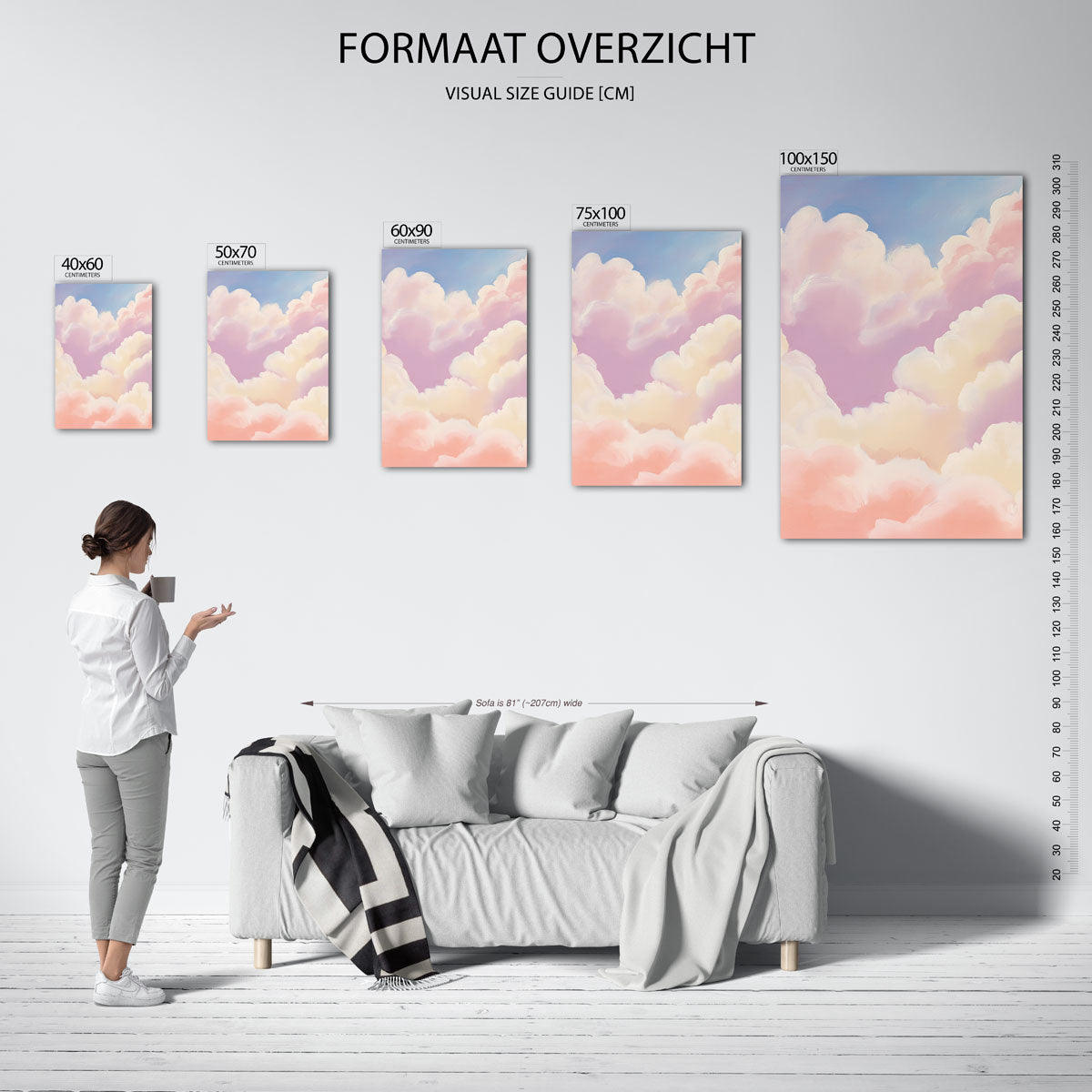 Dromerige wolkenlucht Kunstwerk