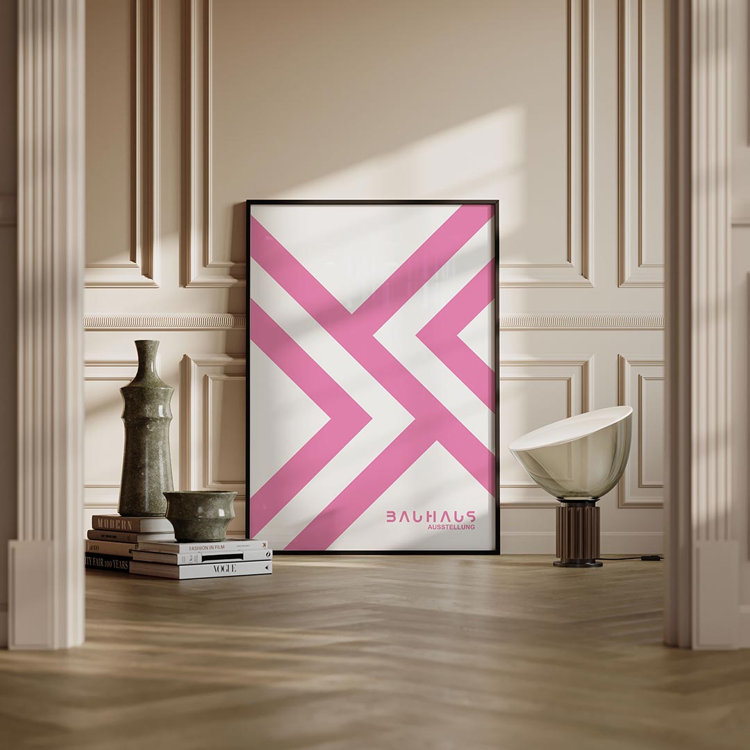 Roze lijnenspel Poster