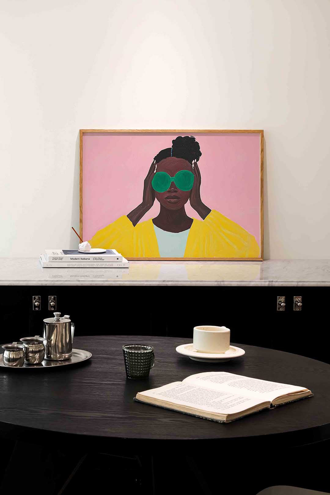 Vrouw met groene bril Poster