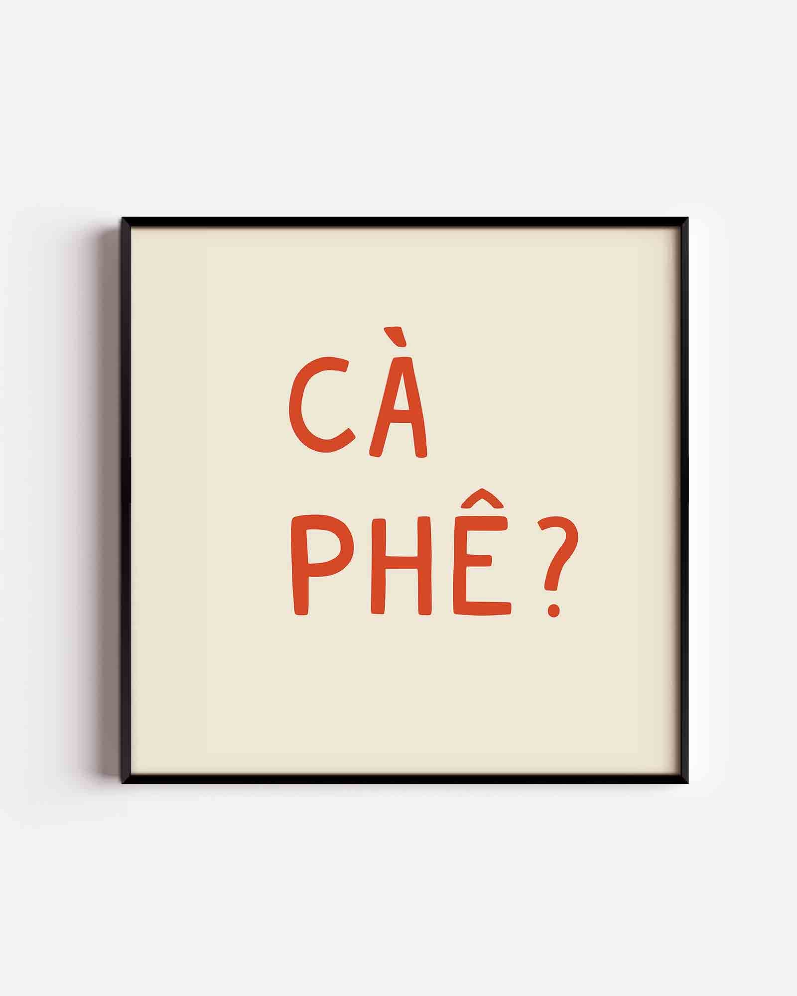 Ca phe tekst Poster