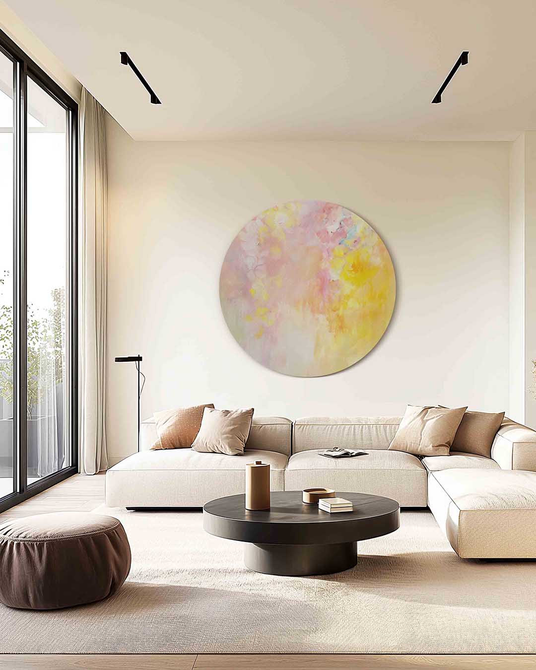 Pastel bloemen Muurcirkel