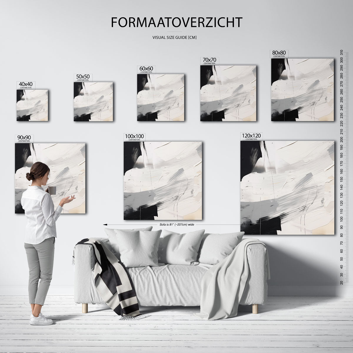 Abstracte zwart en wit Poster