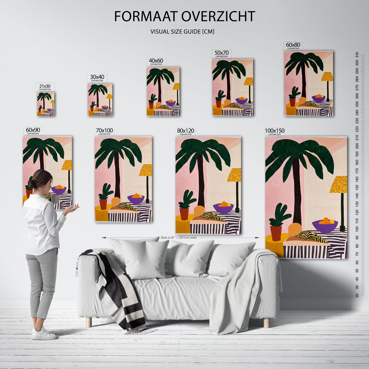 Palmboom en fruitschaal Poster