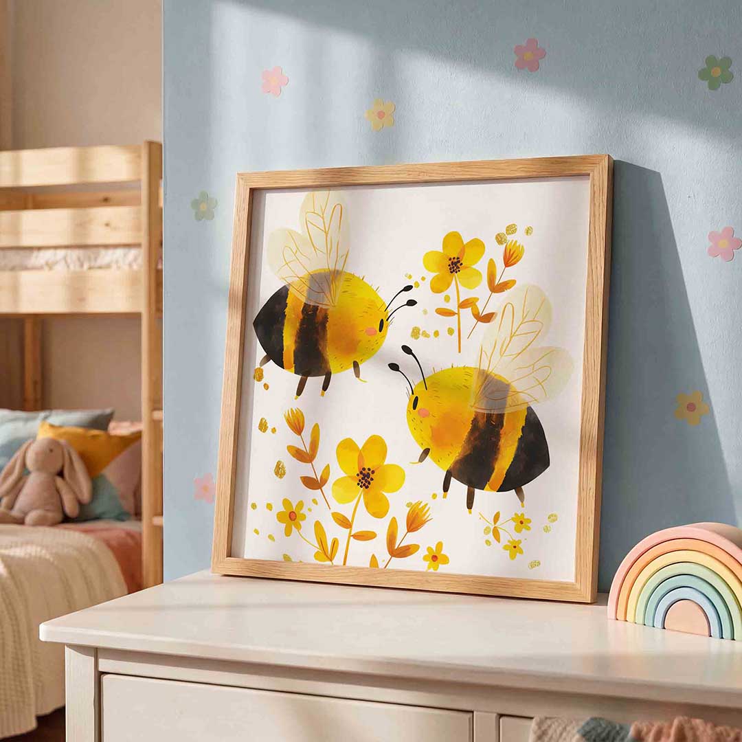 Bijen en bloemen Poster