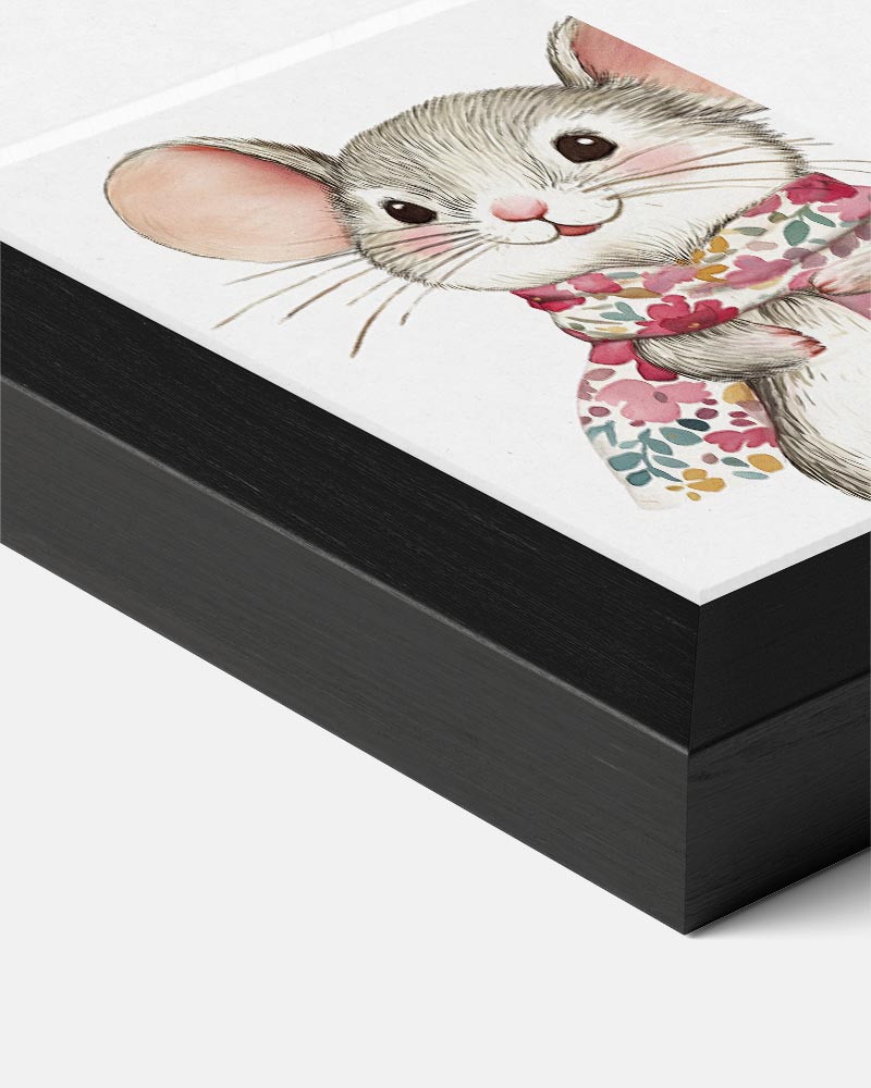 Lieve Muizenposter met Bloemensjaal Poster-WallArtistic