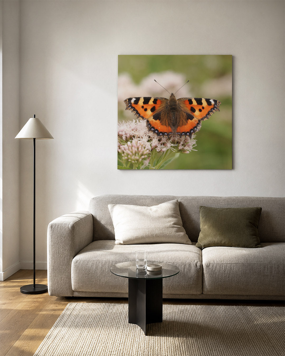 Vlinder op bloem Kunstwerk
