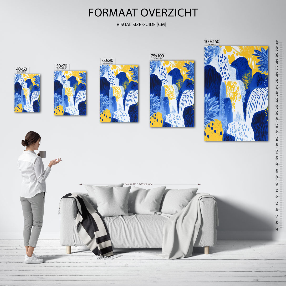Dynamische kleurencompositie Kunstwerk