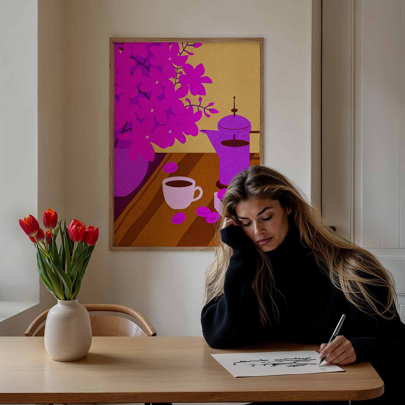 Kleurrijke Koffie Verrukking Poster-WallArtistic