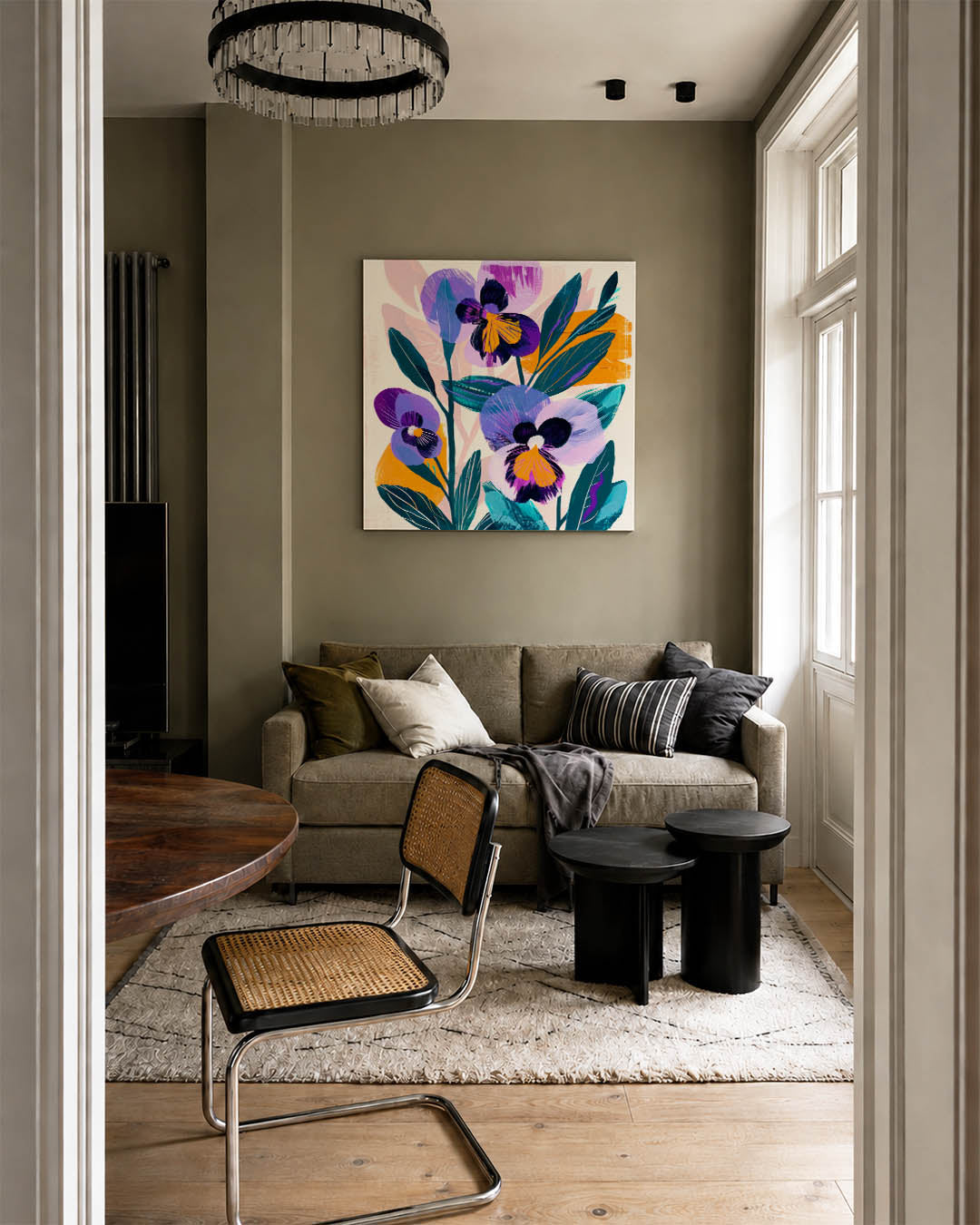 Bloemrijke kleurenexplosie Kunstwerk