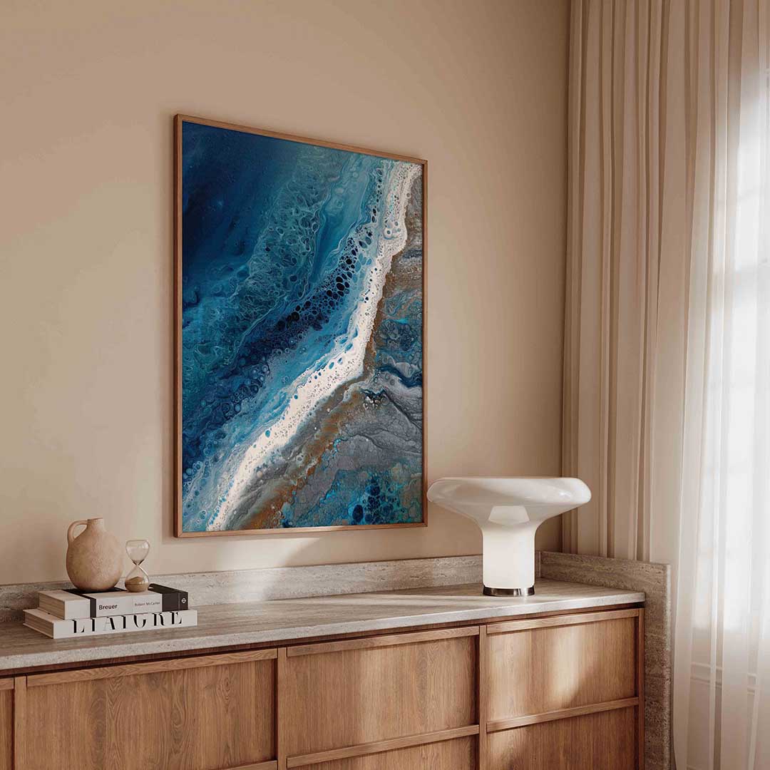 Blauwe golven Poster