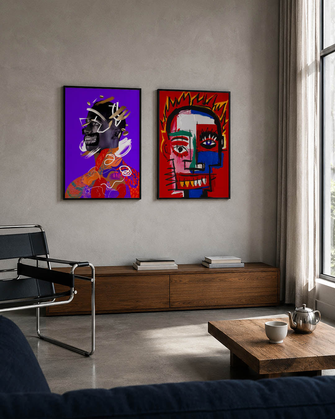 Kleurrijke vormenmix Posterset