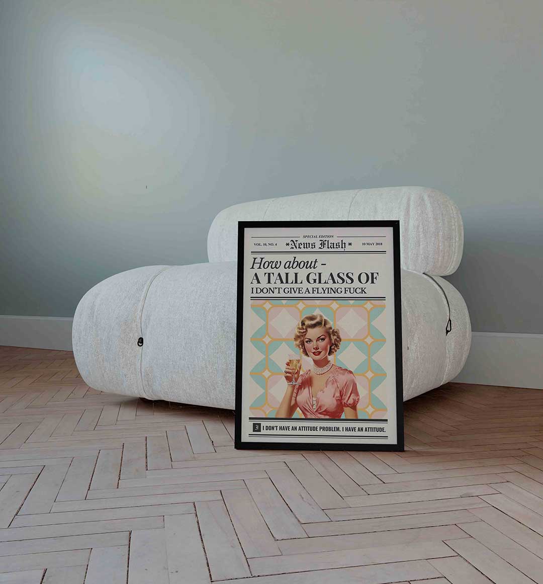 Vrouw met glas Poster