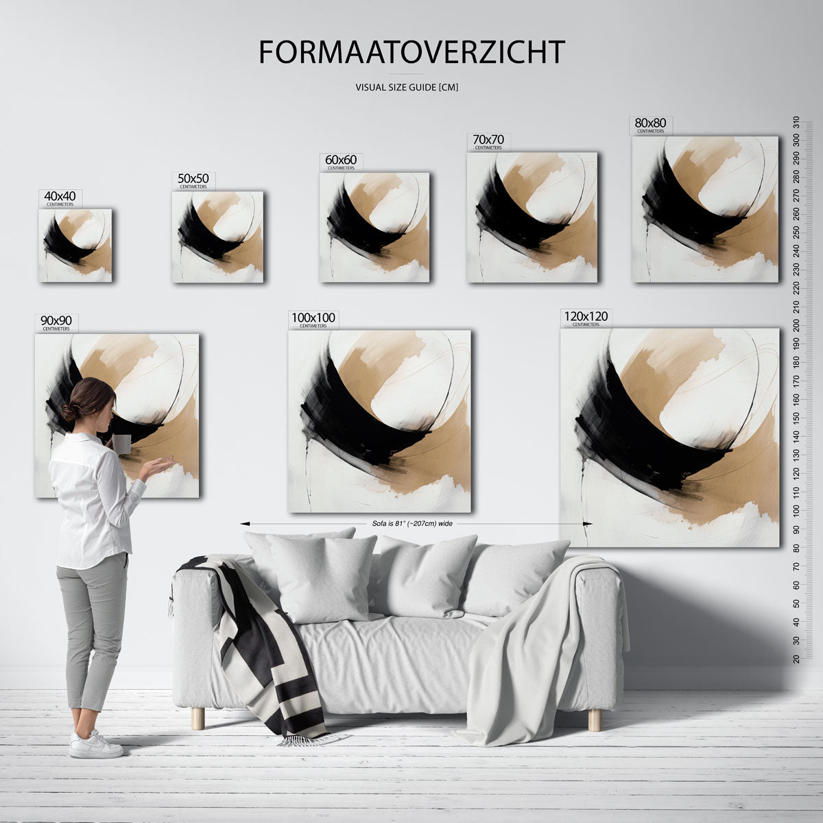 Abstracte penseelstreken Poster