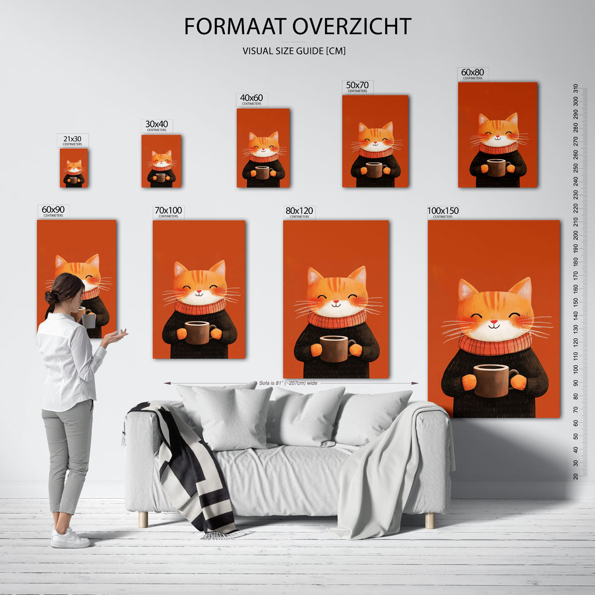 Kat met kopje Poster