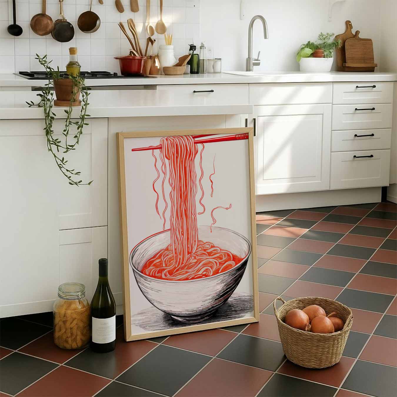 Stijlvolle Ramen Illustratie Poster-WallArtistic