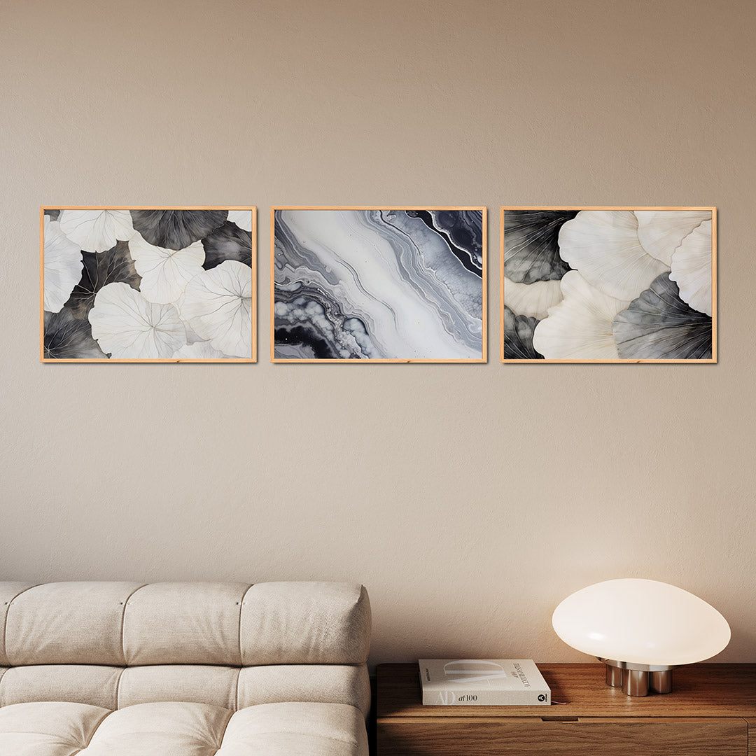 Bladvormen en lijnen Posterset