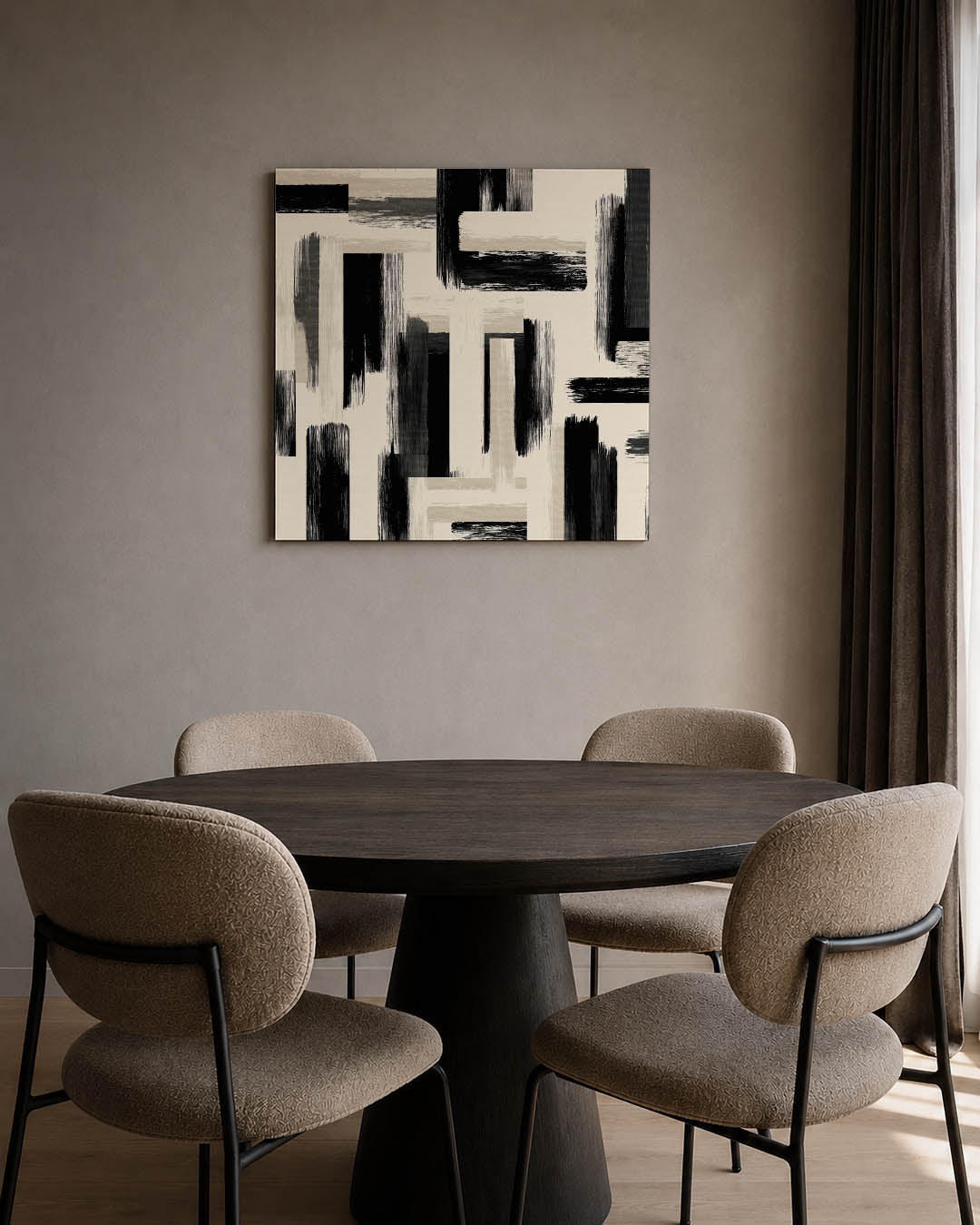 Geometrische penseelstreken Kunstwerk