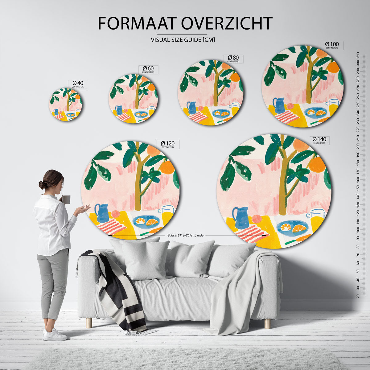 Citrus en tafel Muurcirkel