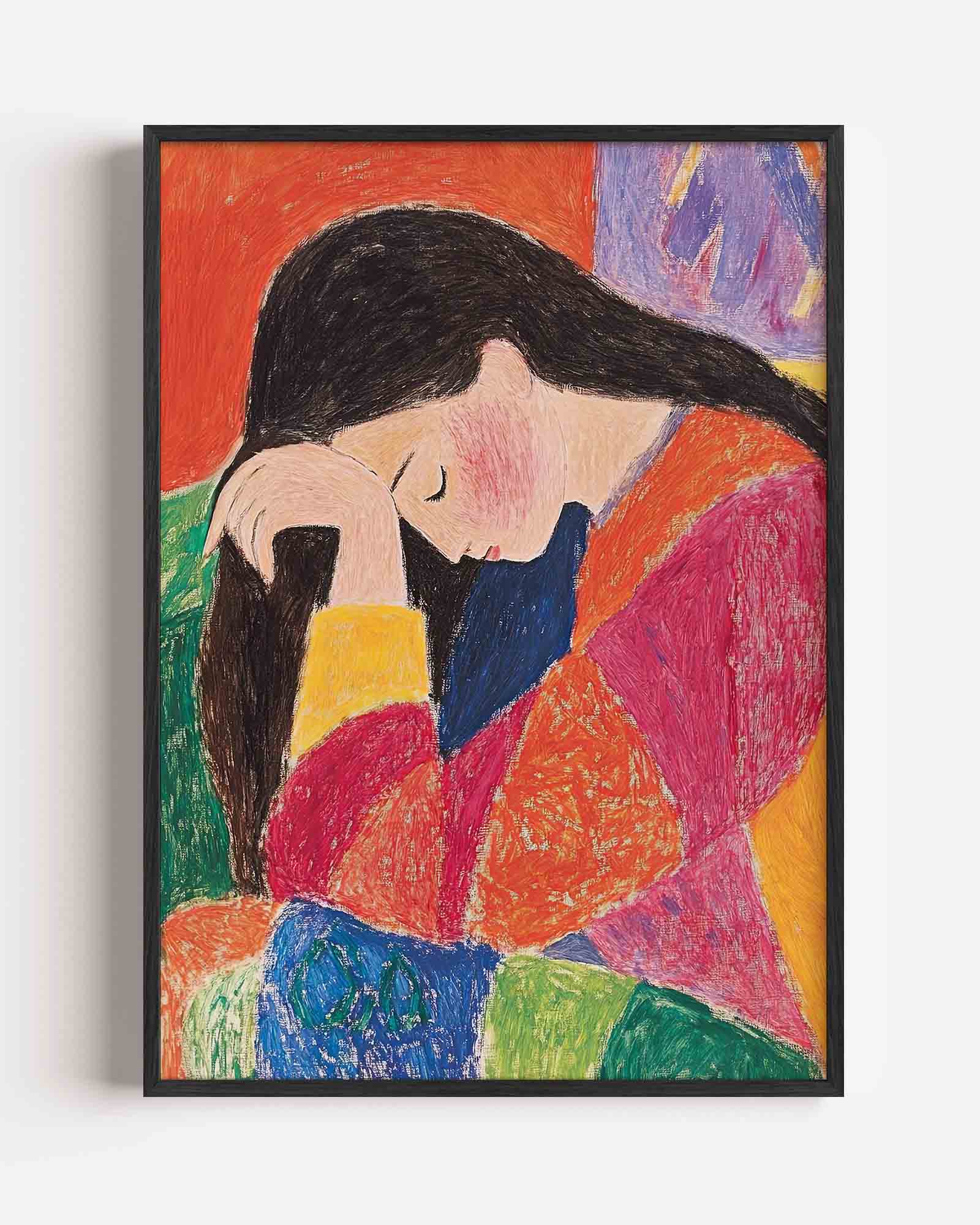 Vrouw met kleurrijke kleding Poster
