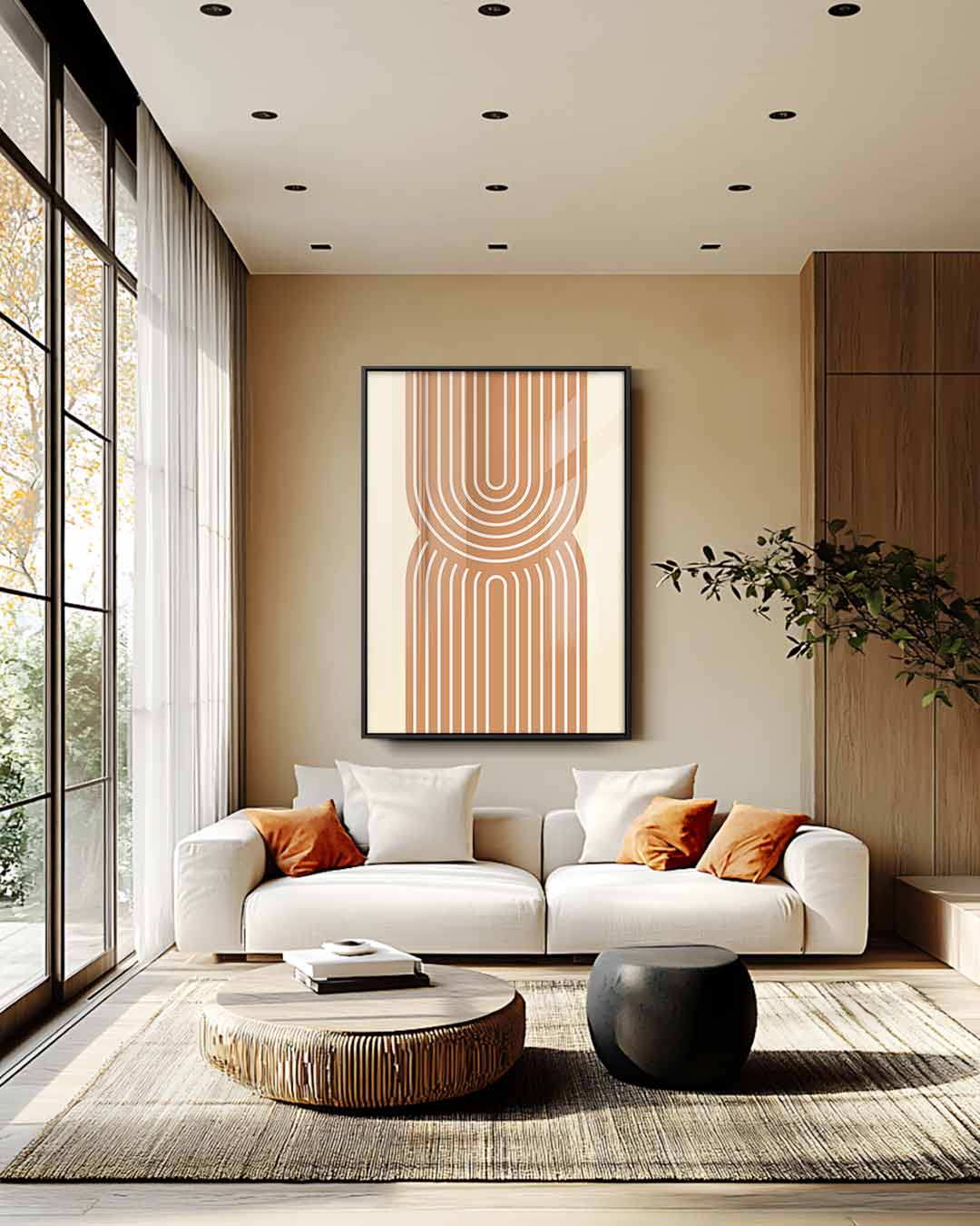 Retro Lijnenspel Kunstwerk-canvas-dibond-plexiglas-wanddecoratie-WallArtistic