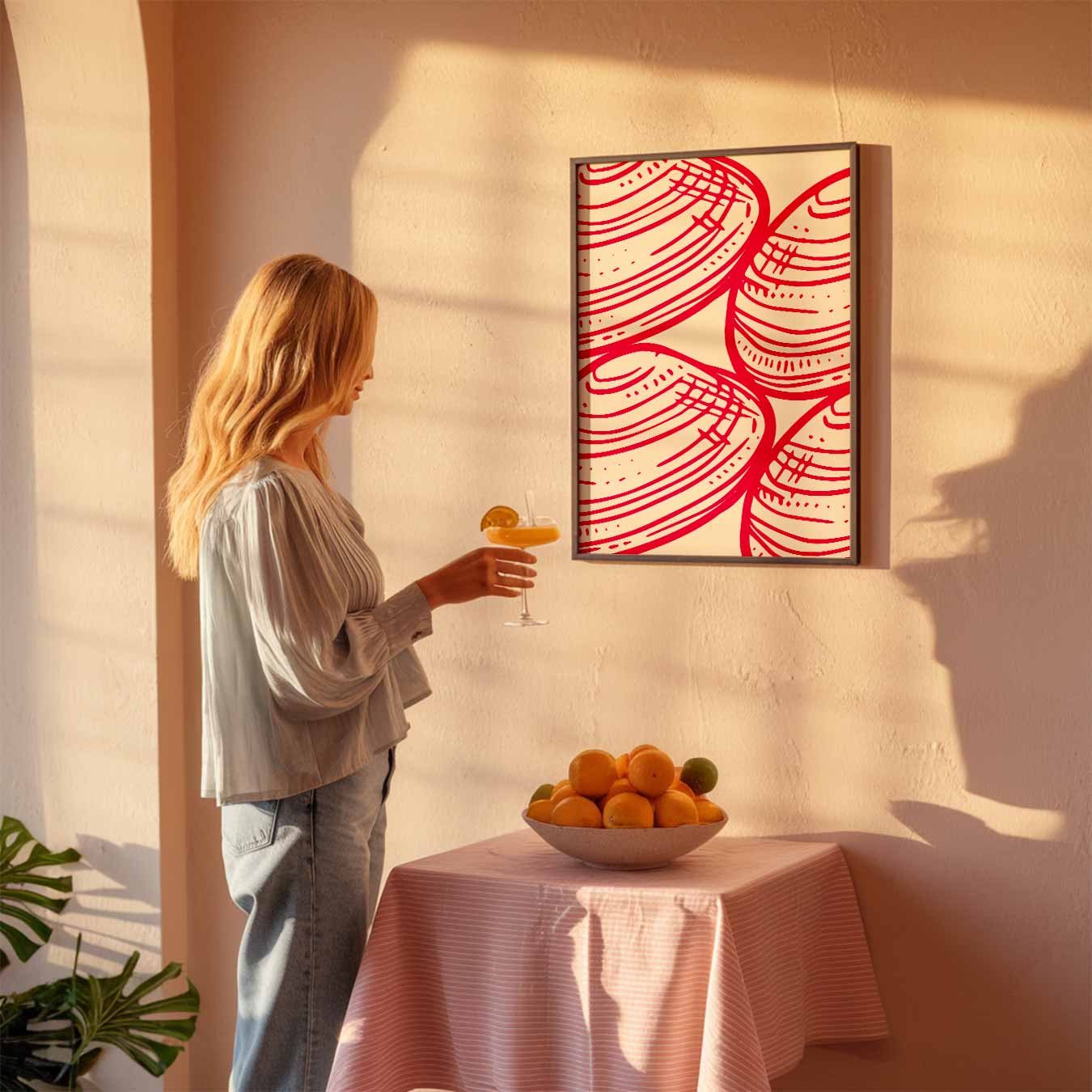 Trendy Schelpenprint Poster-WallArtistic