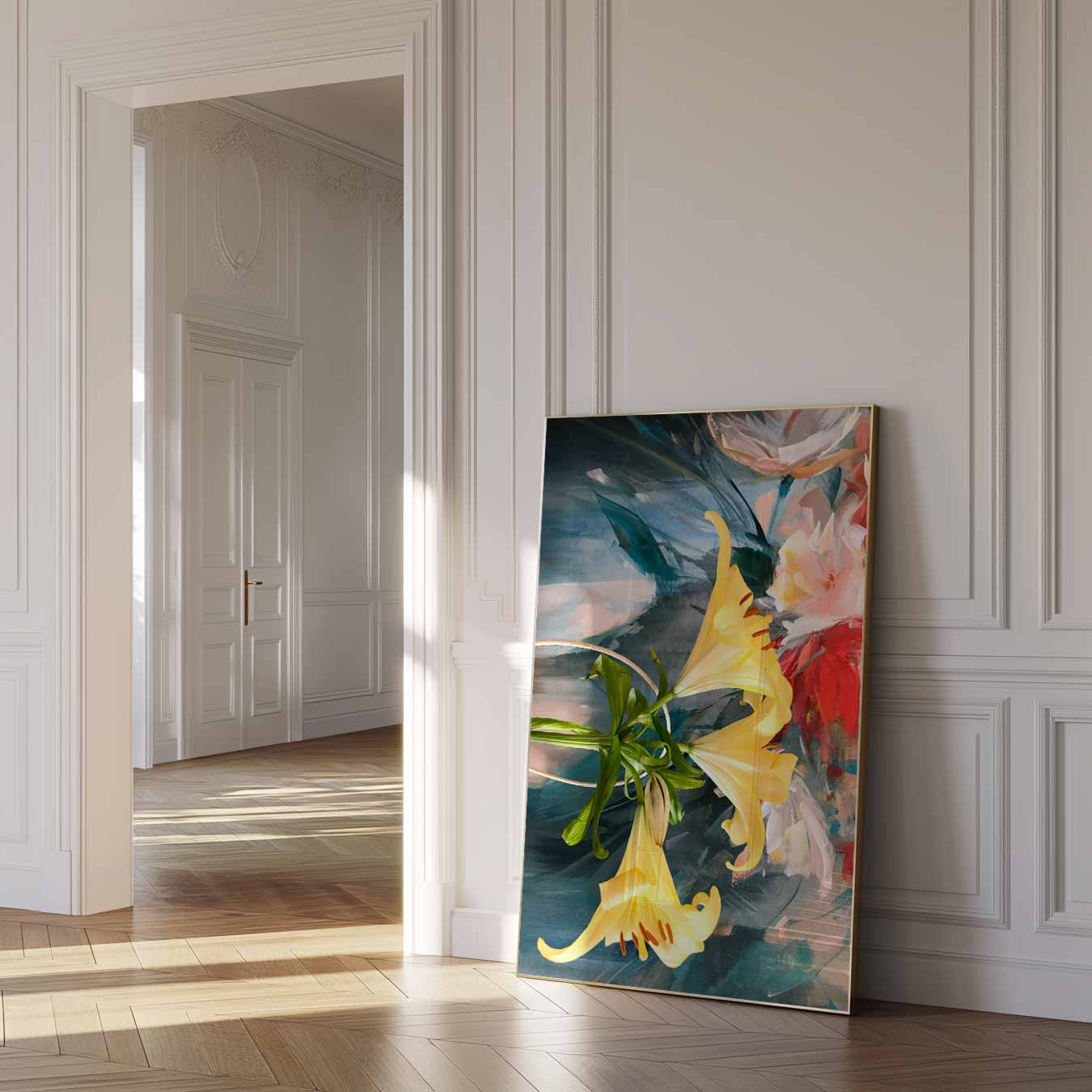 Elegante Bloemenschilderij Poster-WallArtistic