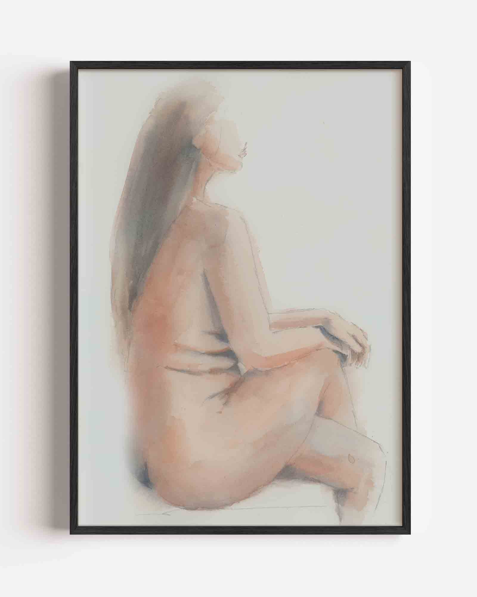 Zittende figuur Poster