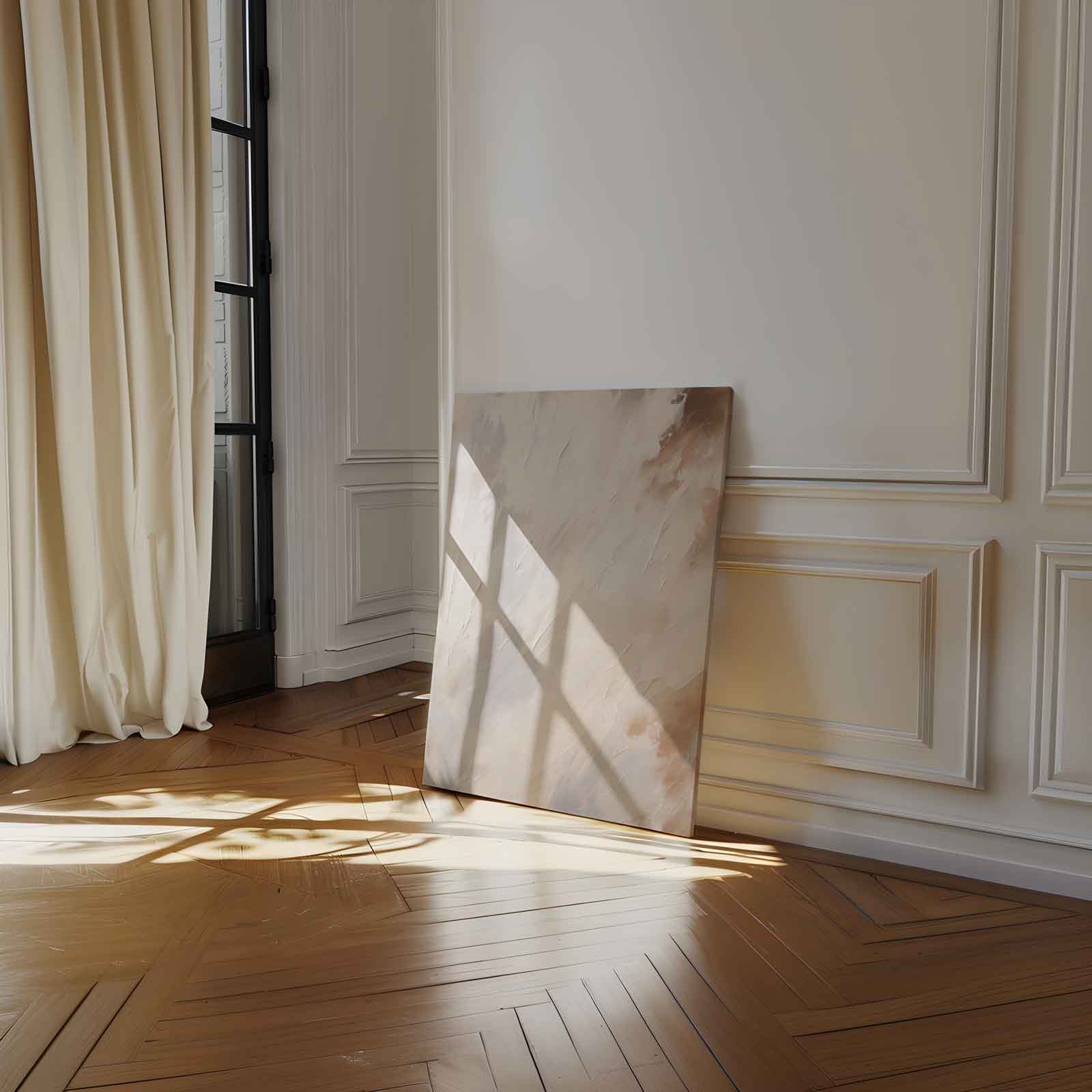 Dromerige Neutrale Abstracte Kunst Kunstwerk-canvas-dibond-plexiglas-wanddecoratie-WallArtistic