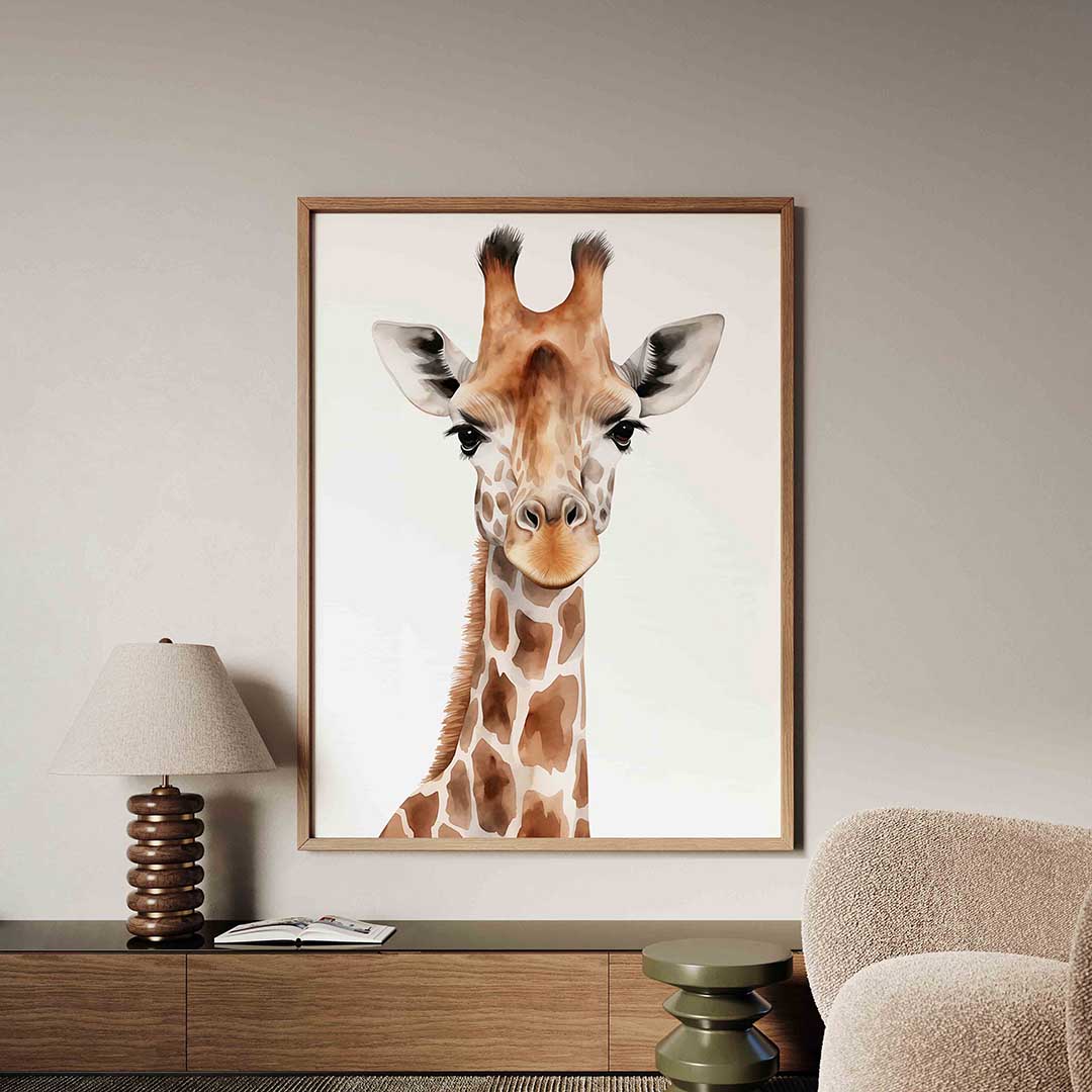 Giraffe portret Poster