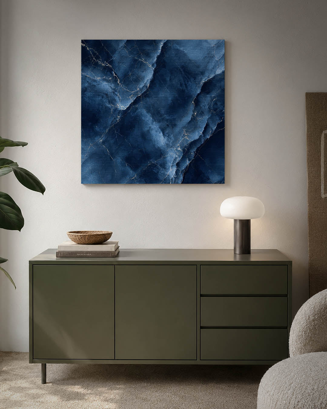 Marmerstructuur blauw Kunstwerk