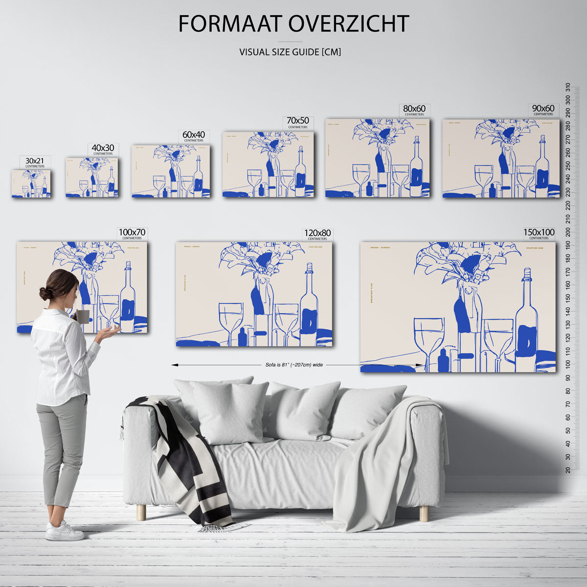 Ontbijttafel met flessen Poster