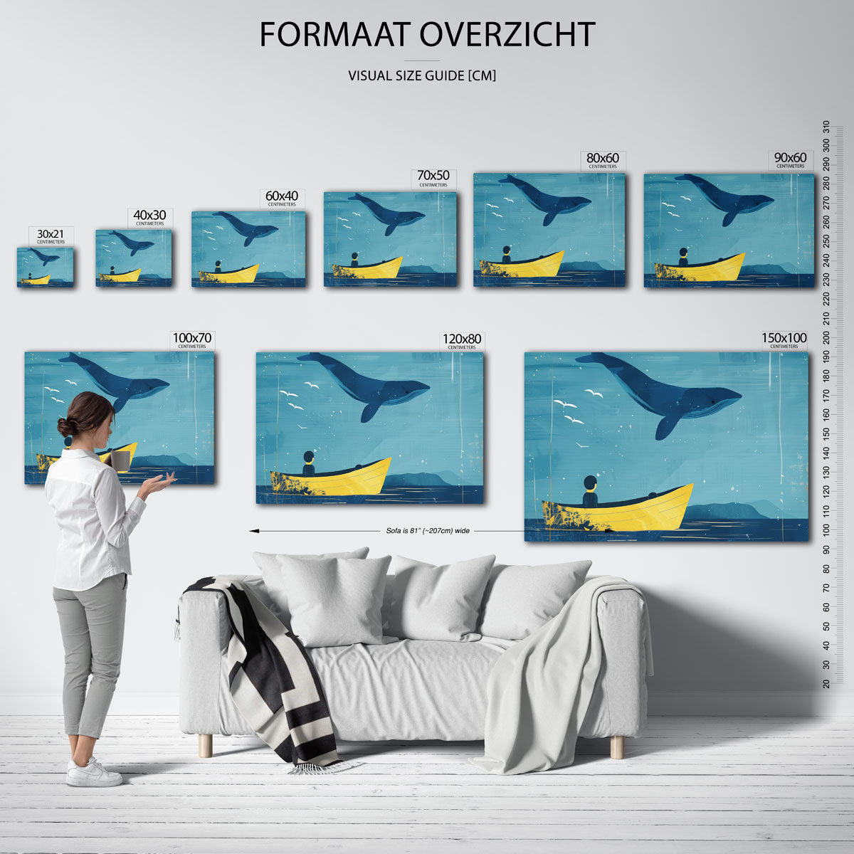 Walvis en boot Poster