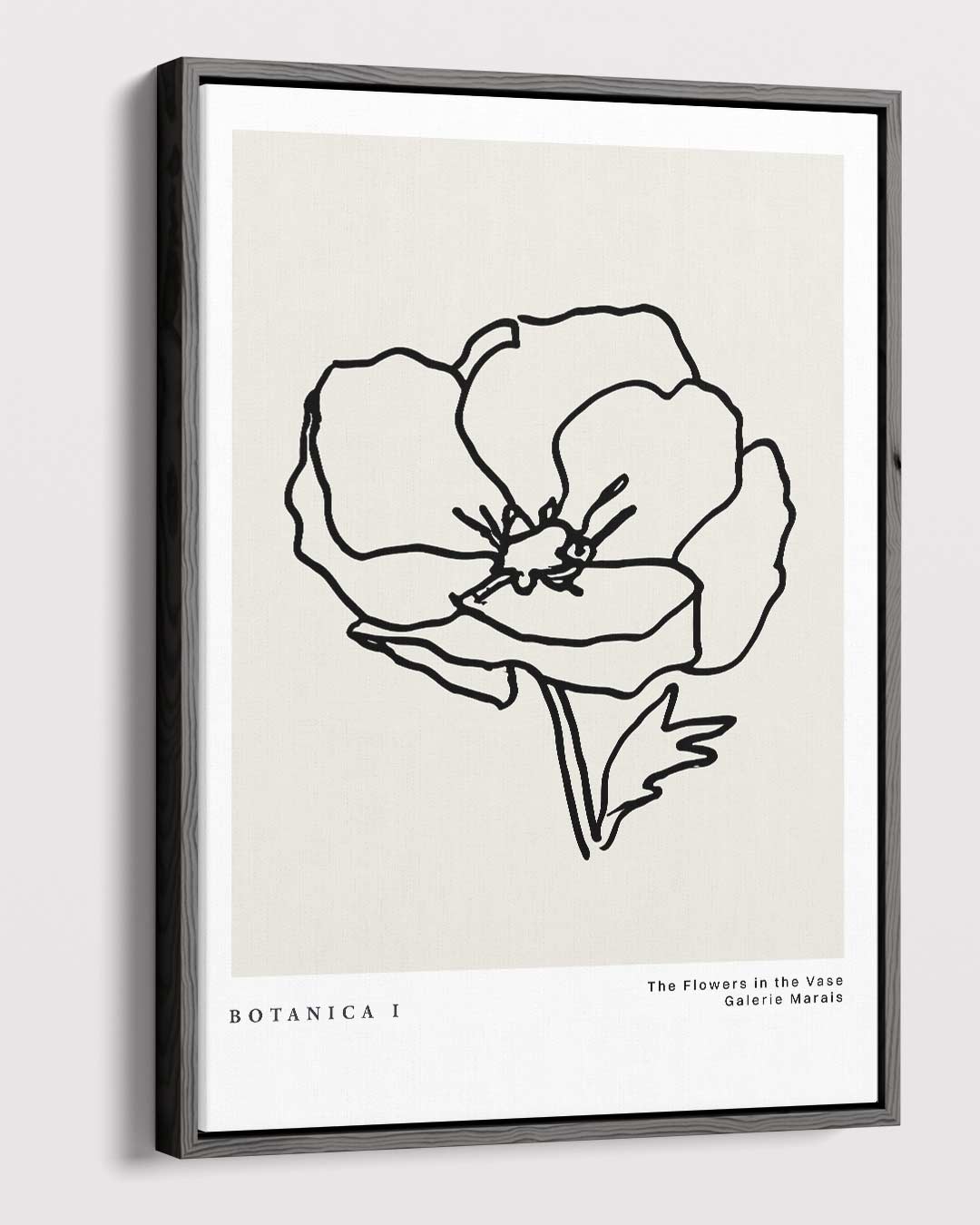 Elegante Lijntekening Bloem Kunstwerk-canvas-dibond-plexiglas-wanddecoratie-WallArtistic
