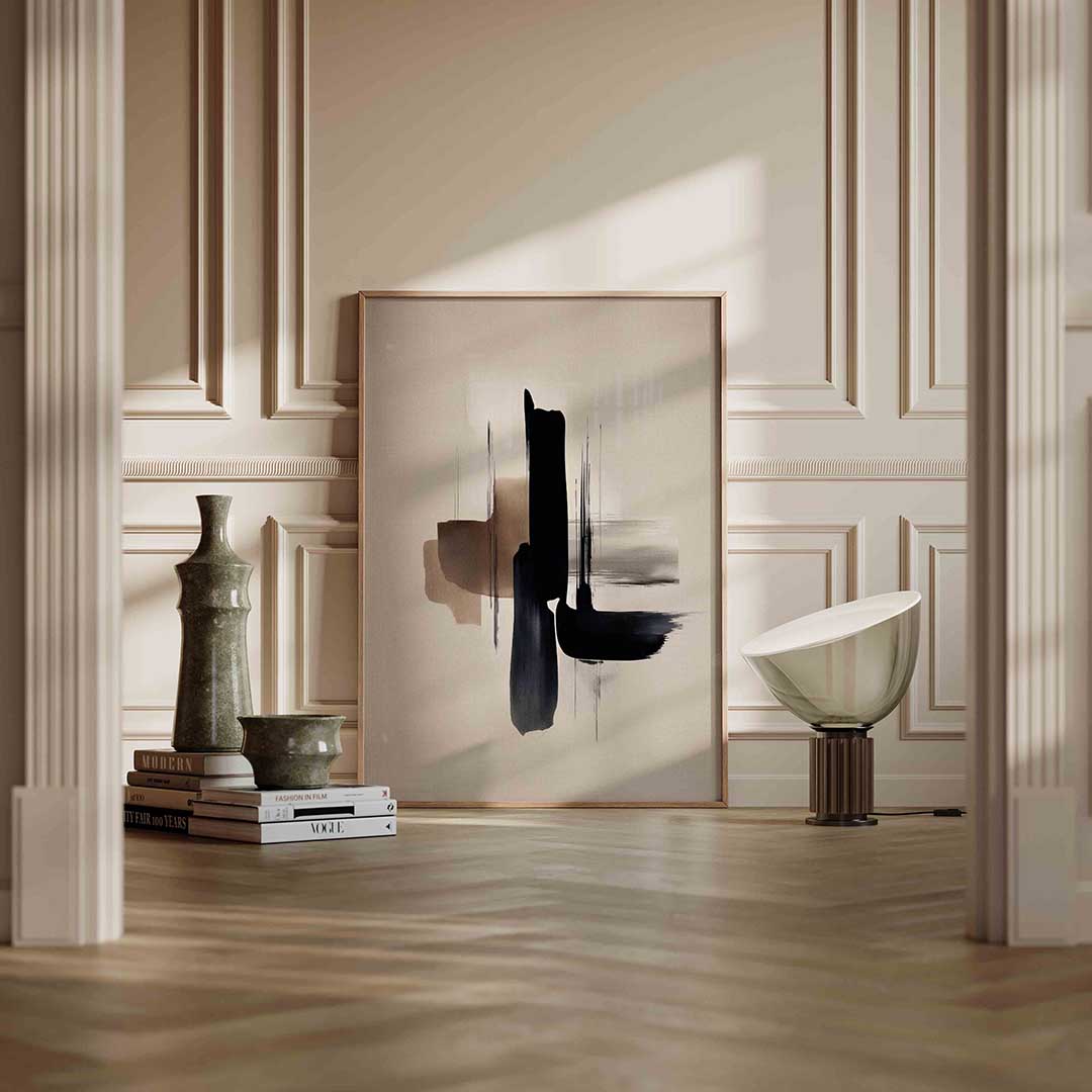 Abstracte penseelstreken Poster