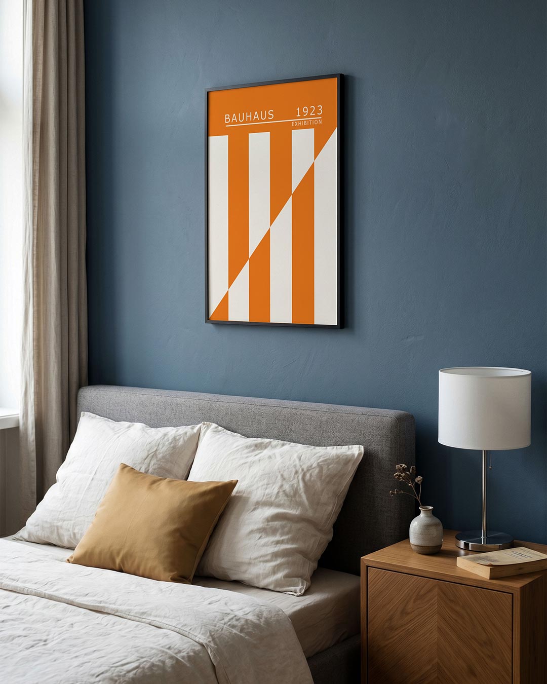 Oranje lijnenspel Poster