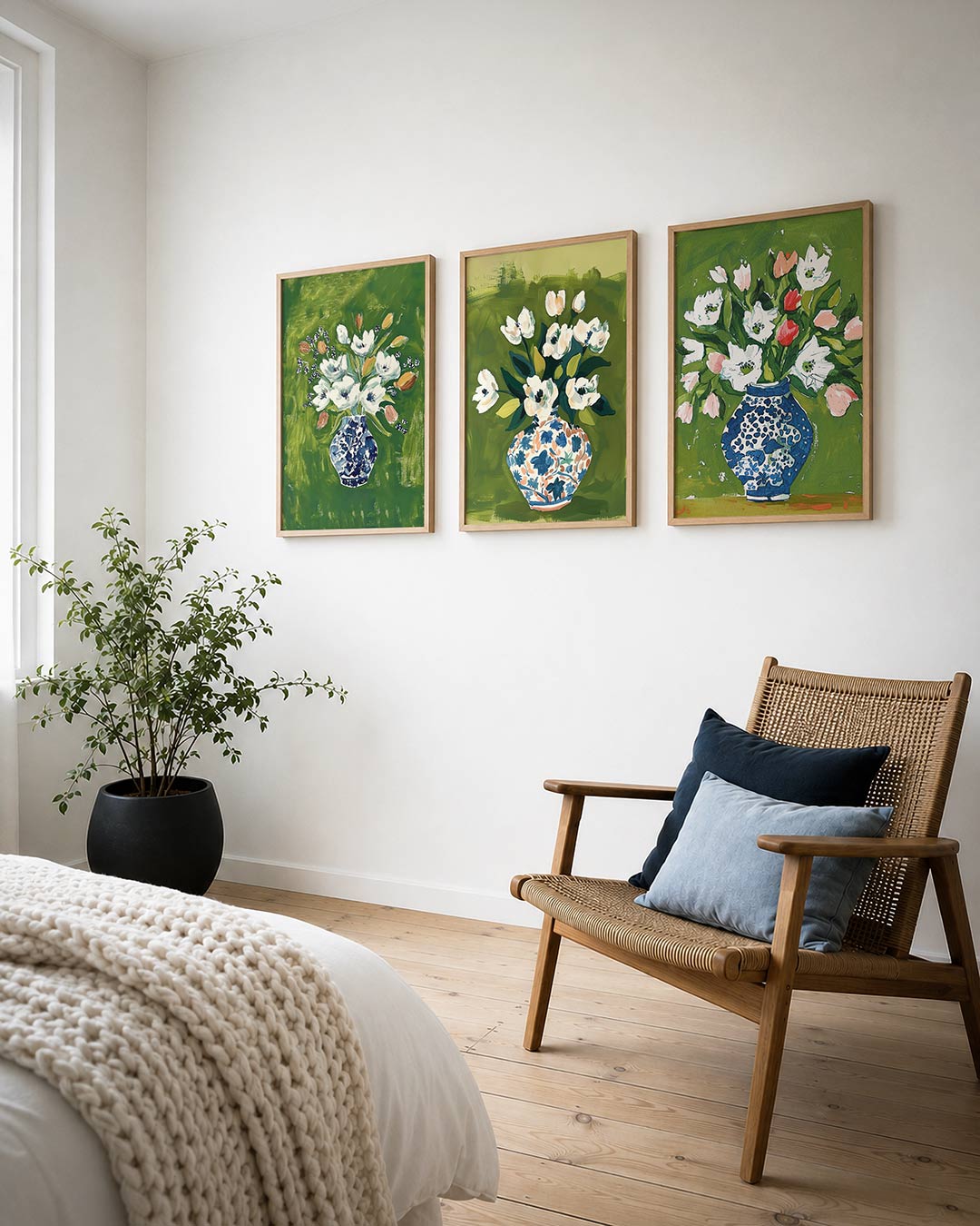 Bloemen en vaas Posterset