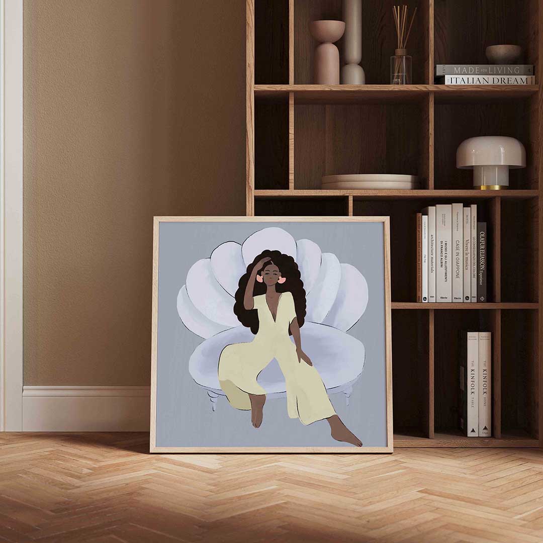 Vrouw op schelp Poster