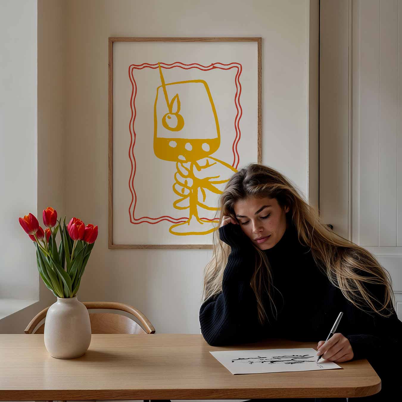 Levendige Cocktail Illustratie Poster-WallArtistic