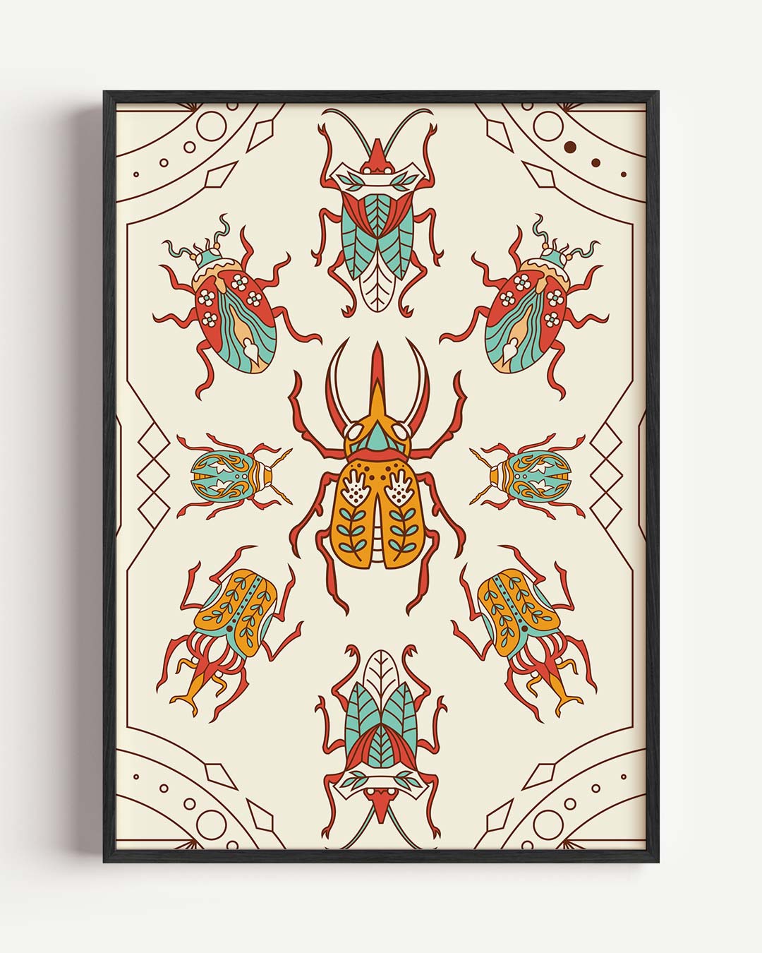 Boho Insecten Kunstposter-WallArtistic