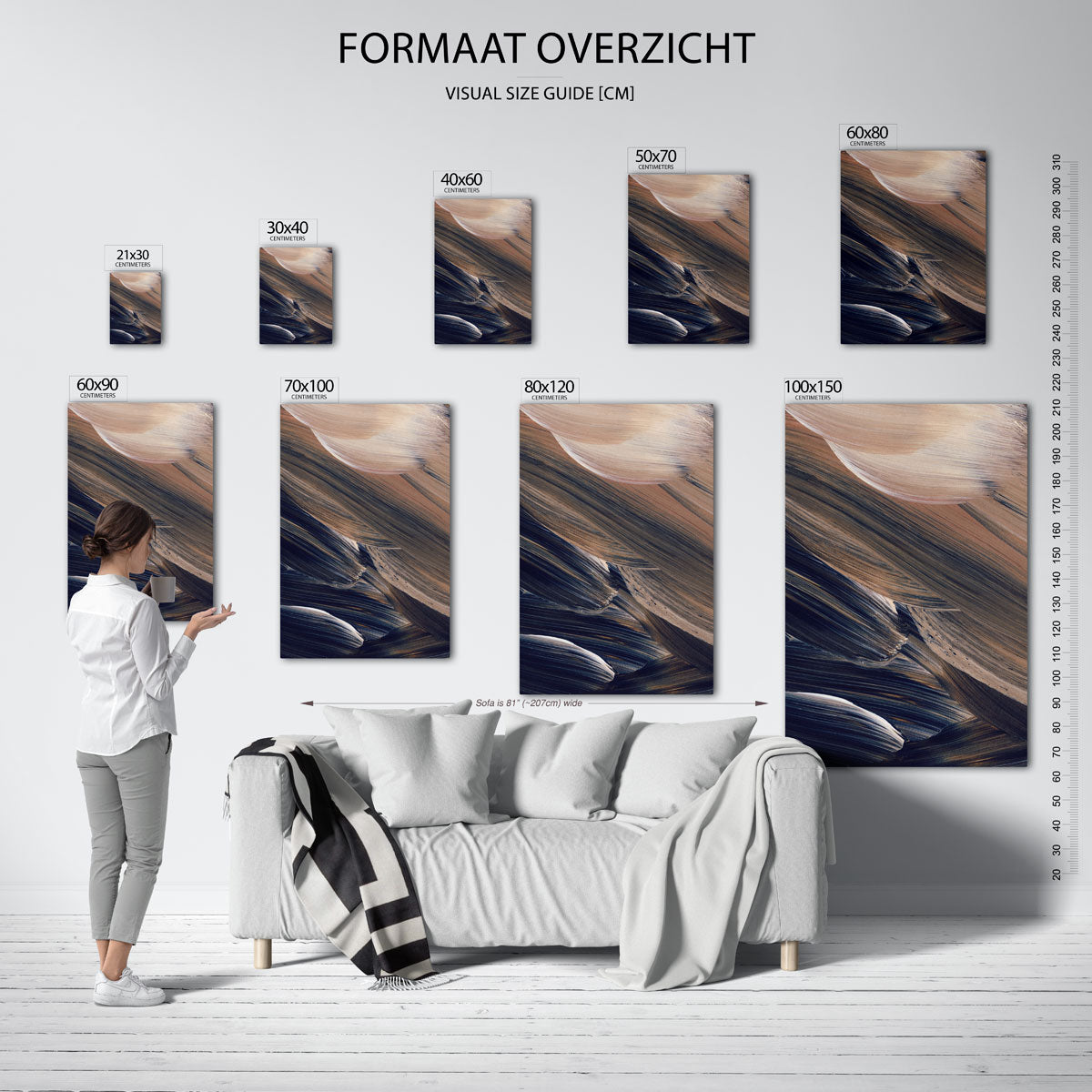 Abstracte penseelstreken Poster