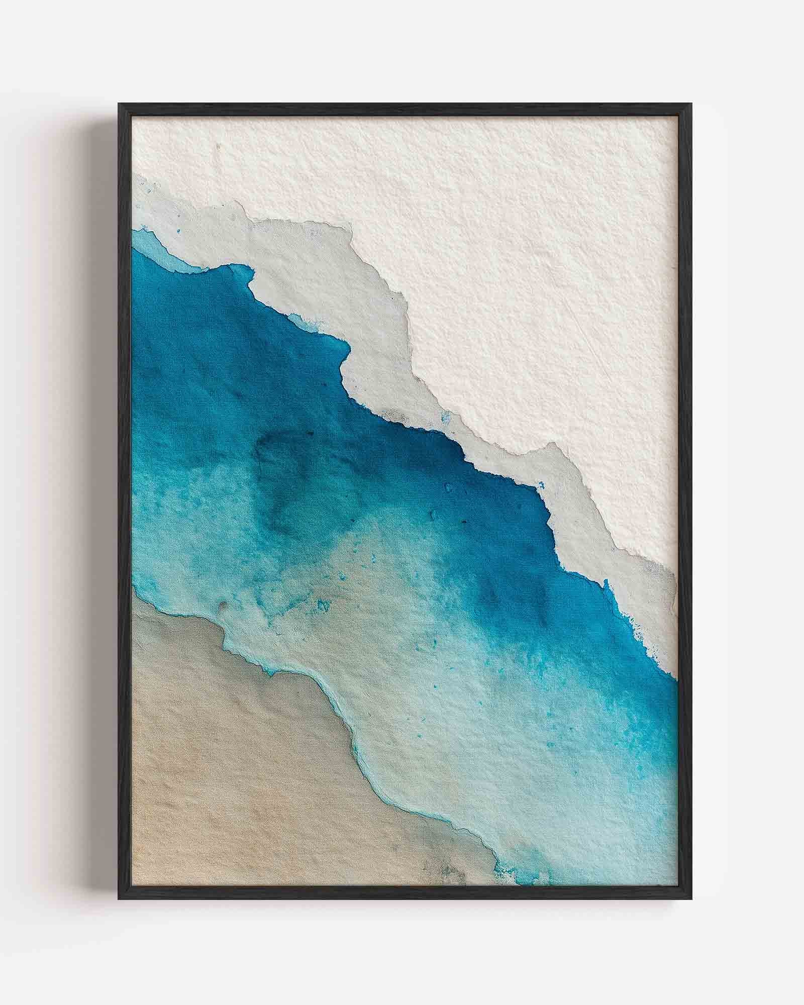 Abstracte blauwe waterverf Poster
