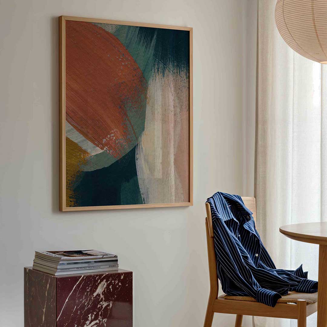 Abstracte penseelstreken Poster