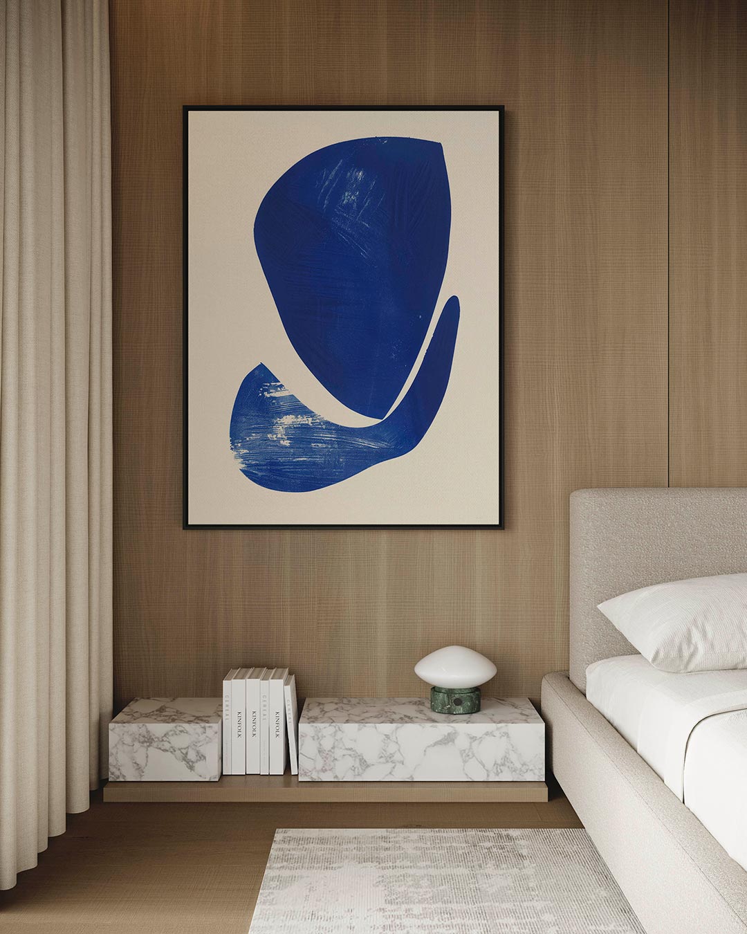 Organische blauwe vormen Kunstwerk