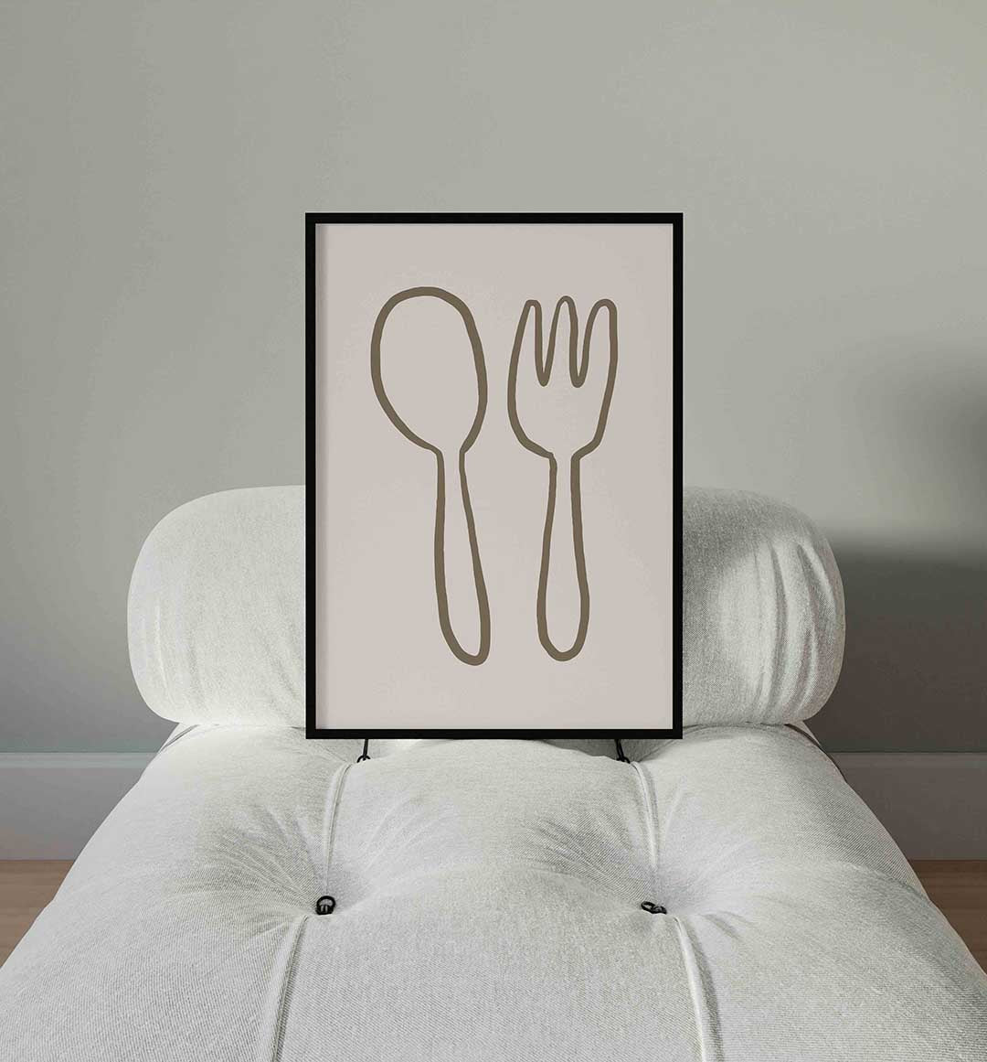 Lepel en vork Poster